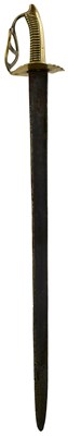 Lot 36 - AN EXTREMELY RARE TRAFALGAR PERIOD FRENCH NAVAL BOARDING CUTLASS
