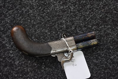 Lot 636 - A 56-BORE PERCUSSION TURNOVER POCKET PISTOL