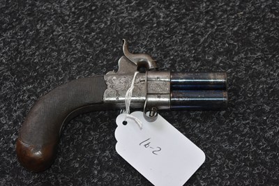 Lot 636 - A 56-BORE PERCUSSION TURNOVER POCKET PISTOL