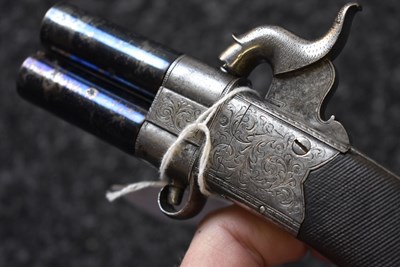 Lot 636 - A 56-BORE PERCUSSION TURNOVER POCKET PISTOL