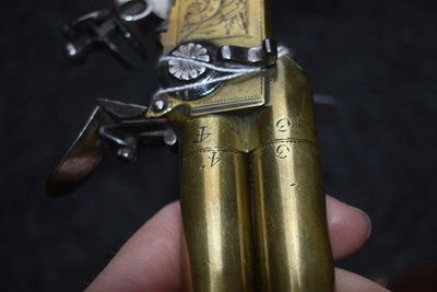 Lot 372 - A PAIR OF 50-BORE FLINTLOCK BOXLOCK TAP ACTION POCKET PISTOLS BY MORTIMER