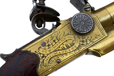 Lot 372 - A PAIR OF 50-BORE FLINTLOCK BOXLOCK TAP ACTION POCKET PISTOLS BY MORTIMER