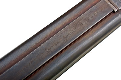 Lot 328 - A .500 CALIBRE DOUBLE BARRELLED PERCUSSION PRESENTATION LANCASTER OVAL BORE RIFLE