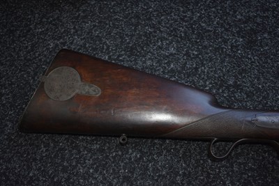 Lot 328 - A .500 CALIBRE DOUBLE BARRELLED PERCUSSION PRESENTATION LANCASTER OVAL BORE RIFLE