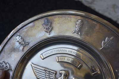 Lot 73 - A RARE GERMAN WORLD WAR II BOWL OF HONOUR FOR EXCELLENT COMBAT ACHIEVEMENTS