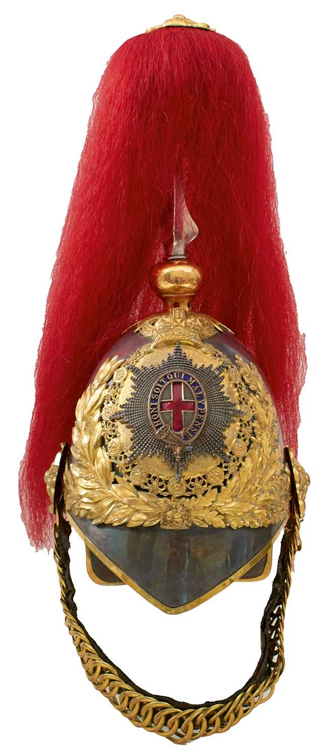 Lot 612 - A VICTORIAN ROYAL HORSE GUARDS OFFICER'S HELMET