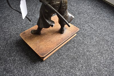 Lot 50 - A JAPANESE BRONZE FIGURE OF A WARRIOR ARCHER OR KYUDOKA