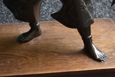 Lot 50 - A JAPANESE BRONZE FIGURE OF A WARRIOR ARCHER OR KYUDOKA