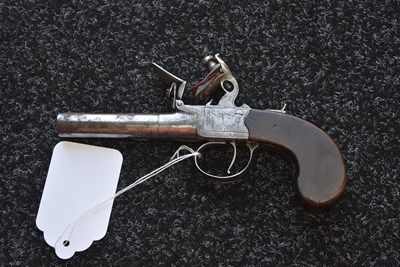Lot 324 - A 54-BORE FLINTLOCK BOXLOCK POCKET PISTOL