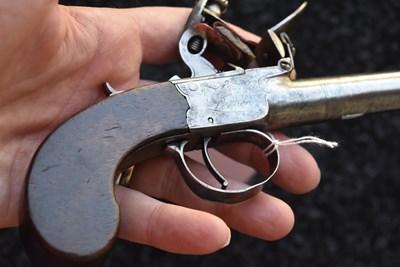 Lot 324 - A 54-BORE FLINTLOCK BOXLOCK POCKET PISTOL
