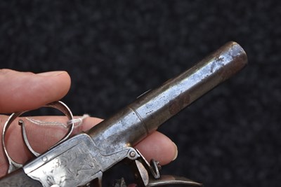 Lot 324 - A 54-BORE FLINTLOCK BOXLOCK POCKET PISTOL