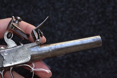 Lot 324 - A 54-BORE FLINTLOCK BOXLOCK POCKET PISTOL