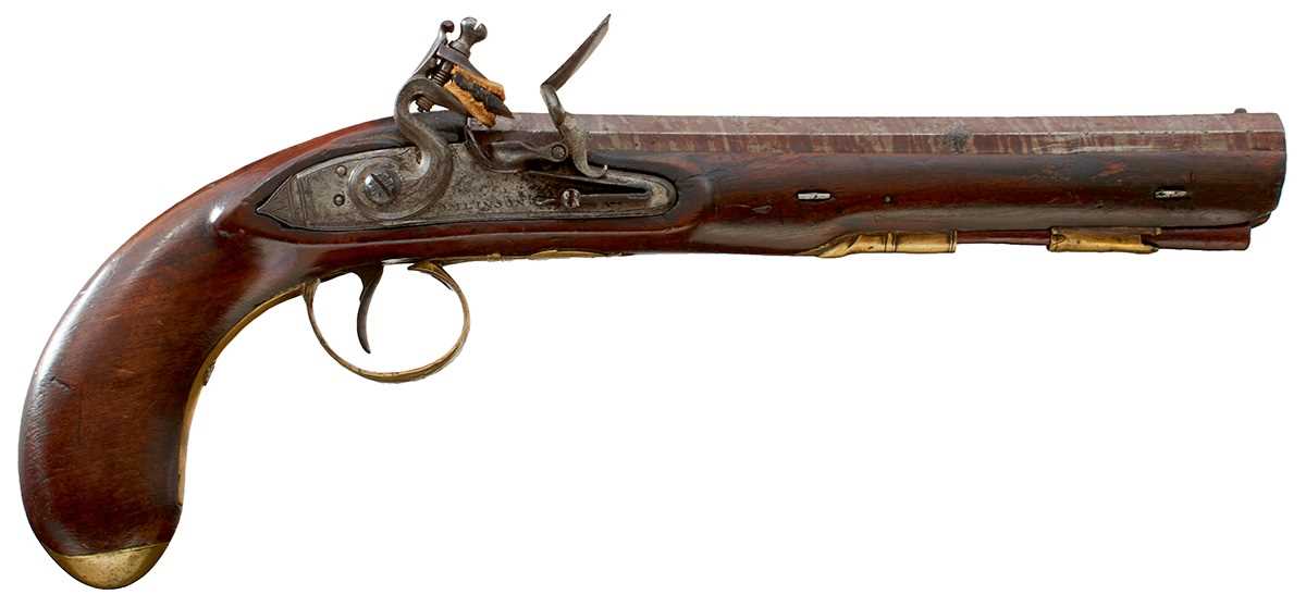 Lot 319 - A .650 CALIBRE FLINTLOCK OFFICER’S PISTOL BY TOMLINSON