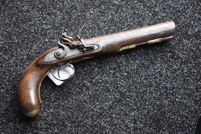 Lot 319 - A .650 CALIBRE FLINTLOCK OFFICER’S PISTOL BY TOMLINSON