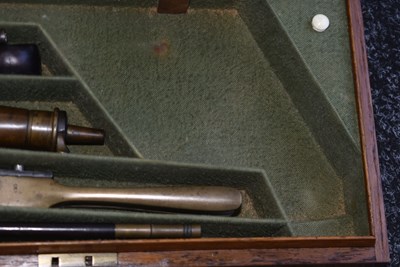 Lot 355 - A CASED 120-BORE FIVE-SHOT PERCUSSION BEAUMONT ADAMS REVOLVER
