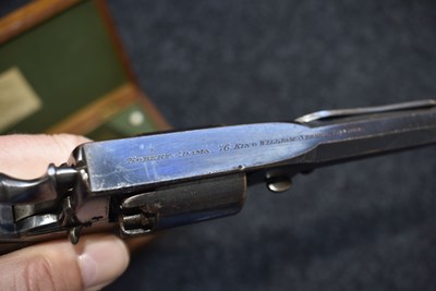 Lot 355 - A CASED 120-BORE FIVE-SHOT PERCUSSION BEAUMONT ADAMS REVOLVER