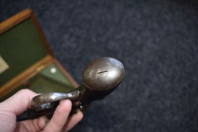 Lot 355 - A CASED 120-BORE FIVE-SHOT PERCUSSION BEAUMONT ADAMS REVOLVER