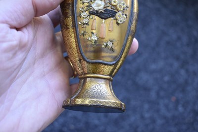 Lot 47 - A GOOD PAIR OF SHIBAYAMA LACQUER VASES