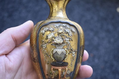 Lot 47 - A GOOD PAIR OF SHIBAYAMA LACQUER VASES