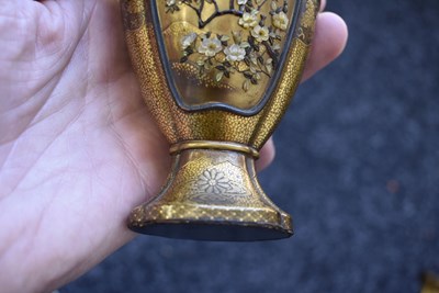 Lot 47 - A GOOD PAIR OF SHIBAYAMA LACQUER VASES