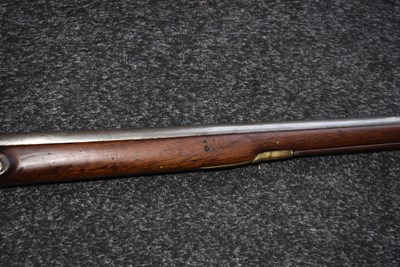 Lot 374 - A 13-BORE FULL STOCKED FLINTLOCK FOWLING PIECE