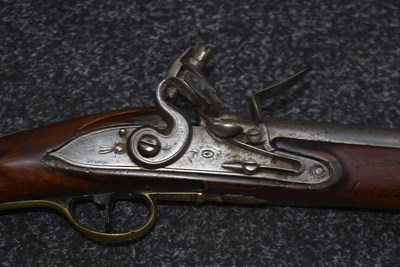 Lot 374 - A 13-BORE FULL STOCKED FLINTLOCK FOWLING PIECE