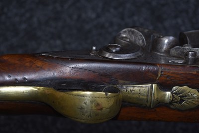 Lot 374 - A 13-BORE FULL STOCKED FLINTLOCK FOWLING PIECE