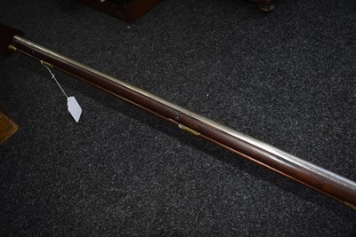 Lot 374 - A 13-BORE FULL STOCKED FLINTLOCK FOWLING PIECE