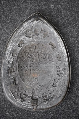 Lot 273 - A 19TH CENTURY BRONZED CAST PARADE SHIELD
