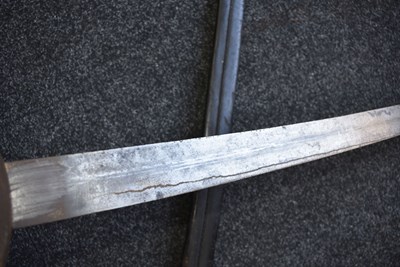 Lot 220 - A LARGE 19TH CENTURY NAVAL BOARDING CUTLASS