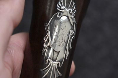 Lot 375 - A SCARCE 12-BORE SILVER MOUNTED FULL STOCKED FLINTLOCK SPORTING GUN BY GRIFFIN