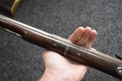 Lot 375 - A SCARCE 12-BORE SILVER MOUNTED FULL STOCKED FLINTLOCK SPORTING GUN BY GRIFFIN