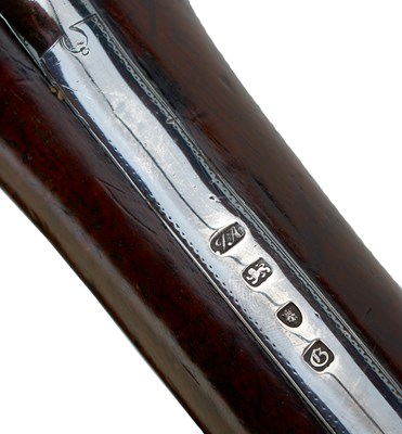 Lot 375 - A SCARCE 12-BORE SILVER MOUNTED FULL STOCKED FLINTLOCK SPORTING GUN BY GRIFFIN