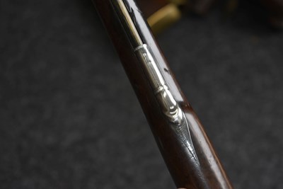 Lot 375 - A SCARCE 12-BORE SILVER MOUNTED FULL STOCKED FLINTLOCK SPORTING GUN BY GRIFFIN