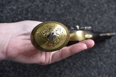 Lot 314 - AN 18TH CENTURY 10-BORE FLINTLOCK BLUNDERBUSS PISTOL BY WILLIAM REYNOLDS