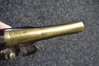 Lot 314 - AN 18TH CENTURY 10-BORE FLINTLOCK BLUNDERBUSS PISTOL BY WILLIAM REYNOLDS