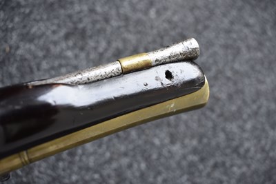 Lot 314 - AN 18TH CENTURY 10-BORE FLINTLOCK BLUNDERBUSS PISTOL BY WILLIAM REYNOLDS