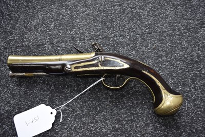 Lot 314 - AN 18TH CENTURY 10-BORE FLINTLOCK BLUNDERBUSS PISTOL BY WILLIAM REYNOLDS