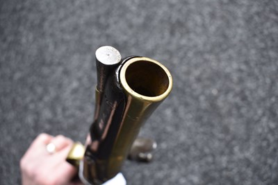 Lot 314 - AN 18TH CENTURY 10-BORE FLINTLOCK BLUNDERBUSS PISTOL BY WILLIAM REYNOLDS