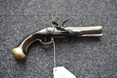 Lot 314 - AN 18TH CENTURY 10-BORE FLINTLOCK BLUNDERBUSS PISTOL BY WILLIAM REYNOLDS