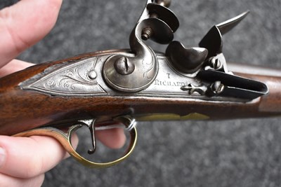 Lot 315 - A 22-BORE FLINTLOCK HOLSTER OR COACHING PISTOL BY THOMAS RICHARDS
