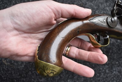 Lot 315 - A 22-BORE FLINTLOCK HOLSTER OR COACHING PISTOL BY THOMAS RICHARDS