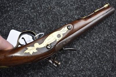 Lot 315 - A 22-BORE FLINTLOCK HOLSTER OR COACHING PISTOL BY THOMAS RICHARDS