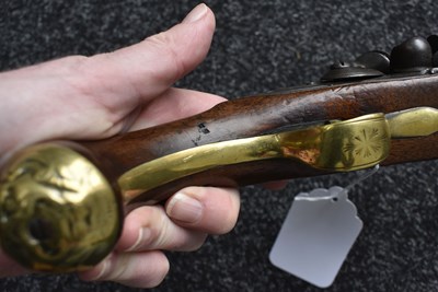 Lot 315 - A 22-BORE FLINTLOCK HOLSTER OR COACHING PISTOL BY THOMAS RICHARDS