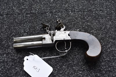 Lot 318 - A 54-BORE LARGE SIZED FLINTLOCK TAP ACTION OVERCOAT PISTOLBY KETLAND & CO