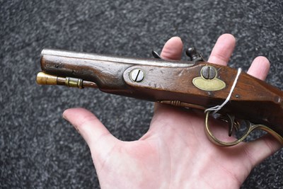 Lot 316 - A 28-BORE FLINTLOCK OVERCOAT OR TRAVELLING PISTOL BY KETLAND & CO.