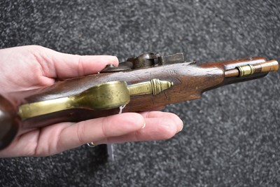 Lot 316 - A 28-BORE FLINTLOCK OVERCOAT OR TRAVELLING PISTOL BY KETLAND & CO.