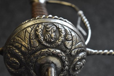 Lot 16 - A FINE 17TH CENTURY ENGLISH DISH-HILT RAPIER
