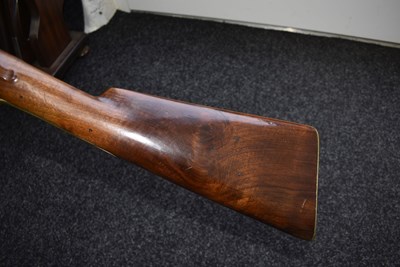 Lot 371 - A FLINTLOCK BAYONET BLUNDERBUSS BY MABSON & LABRON