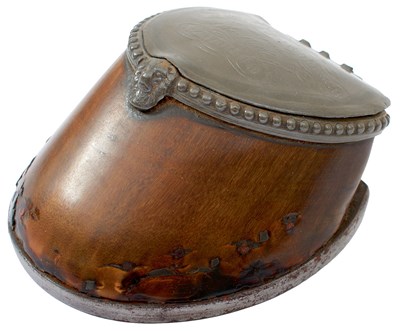 Lot OF WATERLOO INTEREST: A METAL MOUNTED HORSE'S HOOF SNUFF MULL